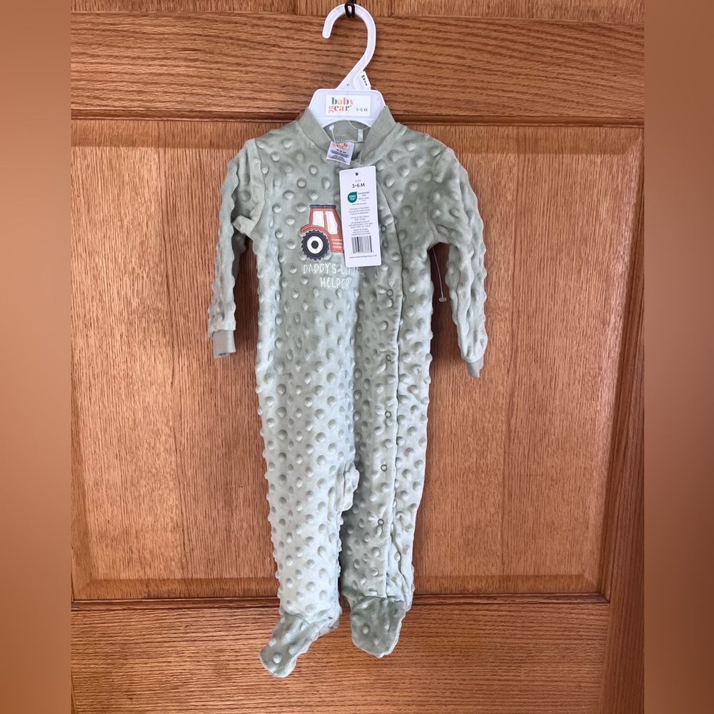 Baby Gear Textured Sage One Piece( tractor)